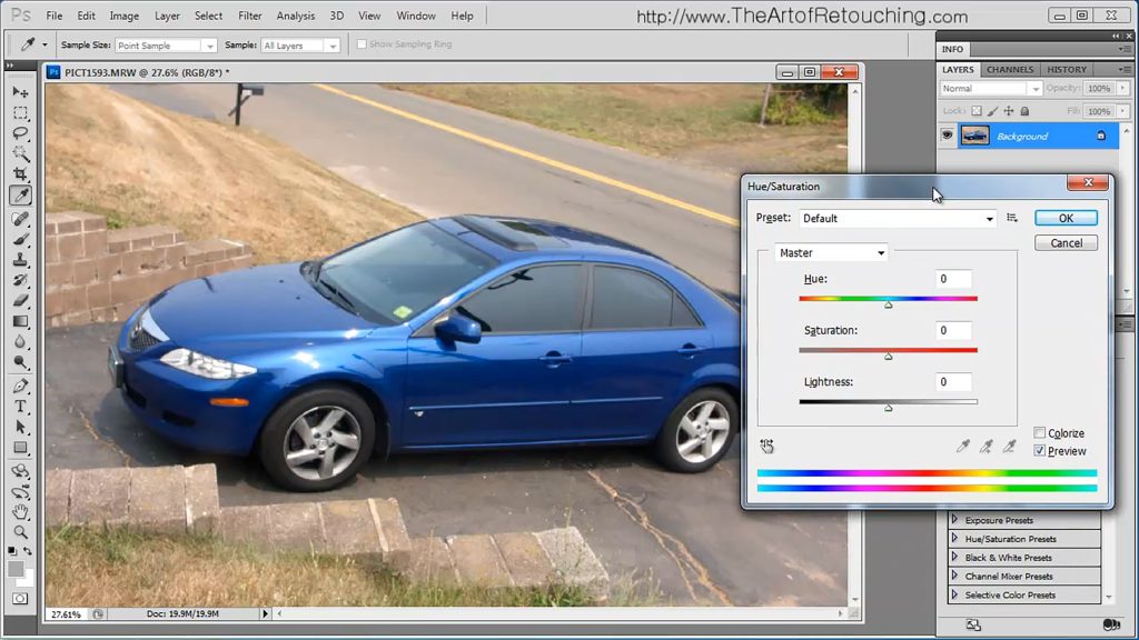 Photoshop Tutorial - Hue and Saturation Adjustment Palette