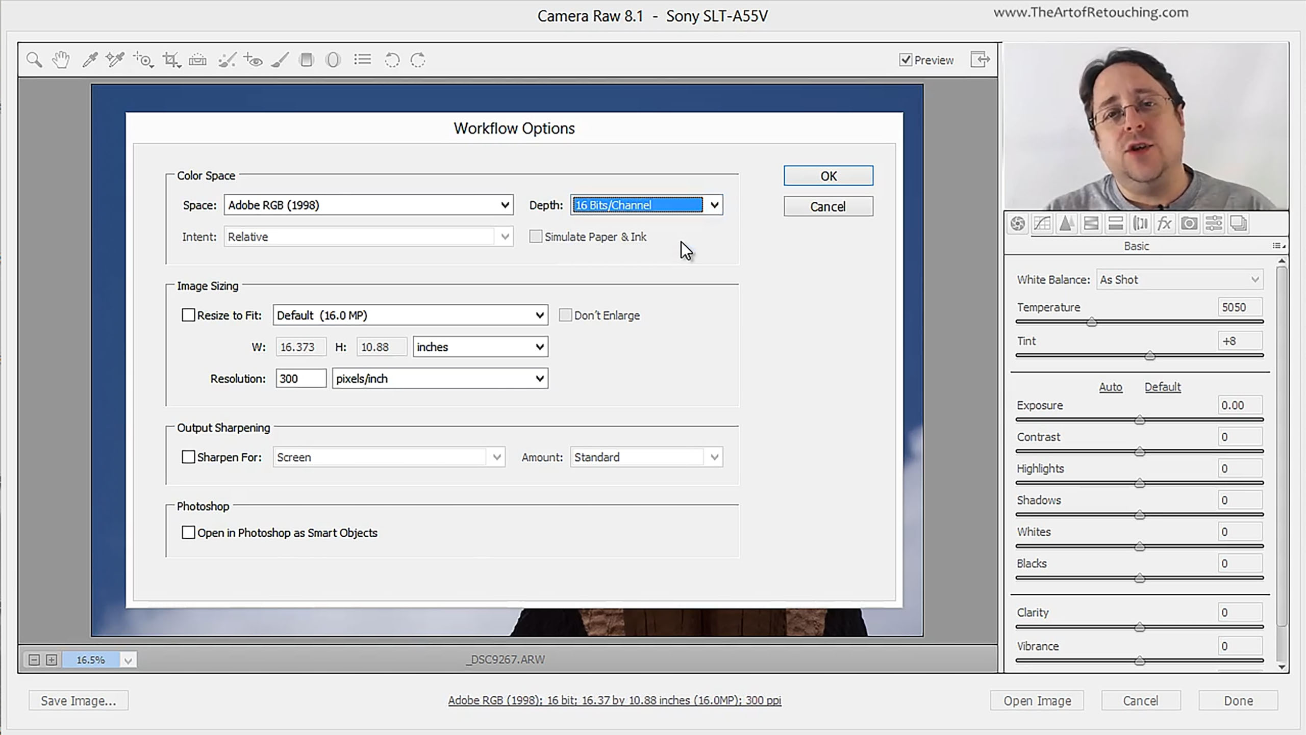 Camera Raw Tutorial - Output Options